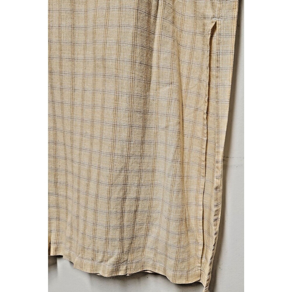 Christopher & Banks Skirt Yellow Plaid Print Size XL Linen Blend Career Midi NWT - Picture 8 of 8
